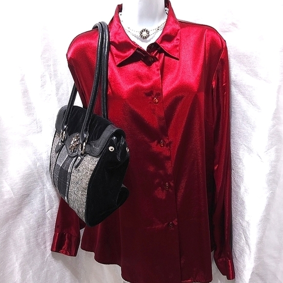 ELEGANT Black Velvet Plaid Houndstooth PURSE Bag with Crystal Decor & Sparkle - Picture 4 of 11